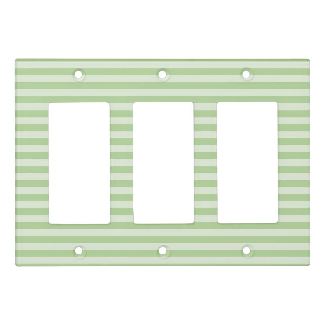 Green Stripes Light Switch Cover (Front)