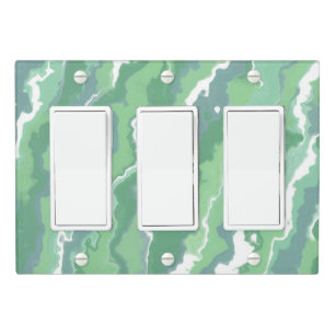 Green Stripes Light Switch Cover