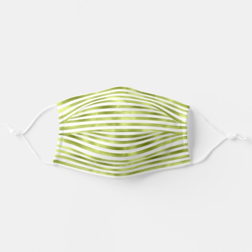 Green Stripes Lines White Modern Covid_19 Adult Cloth Face Mask