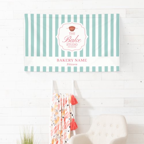 Green Stripes Logo Wall Pop Up Shop Vendor Event Banner