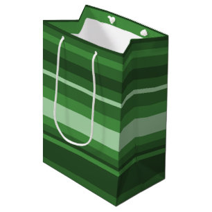 Green stripes medium gift bag