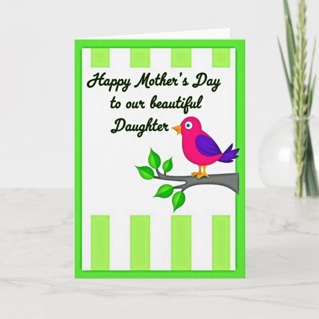 Green Stripes Mothers Day Card (Front)