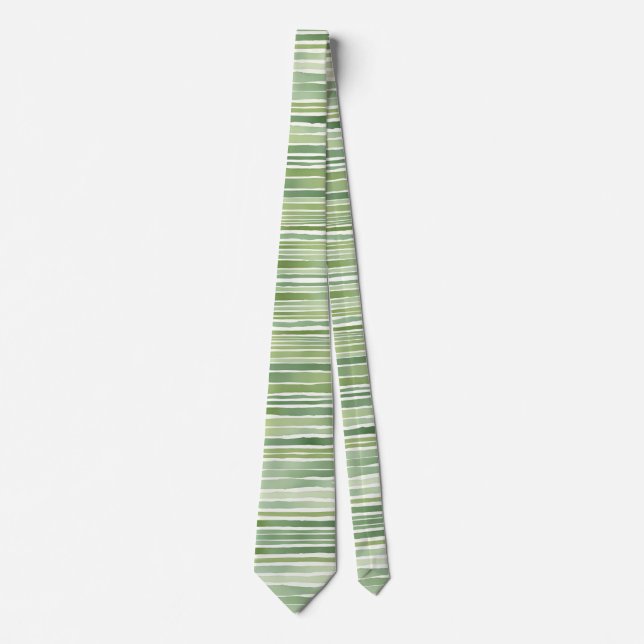 Green Stripes  Neck Tie (Front)