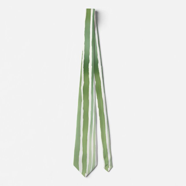 Green Stripes  Neck Tie (Front)