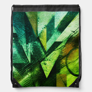Green Stripes Of Color On a Fashionable Everyday Drawstring Bag