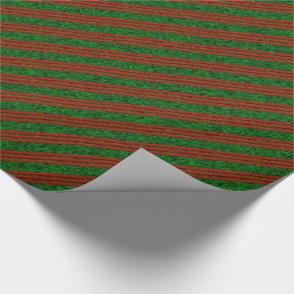 Green Stripes on Red Background gift wrap