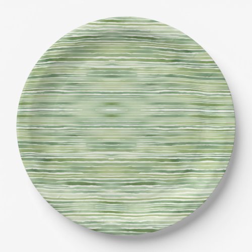 Green Stripes  Paper Plates