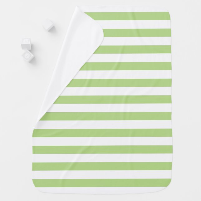 Green Stripes Pattern Baby Blanket (In Situ)