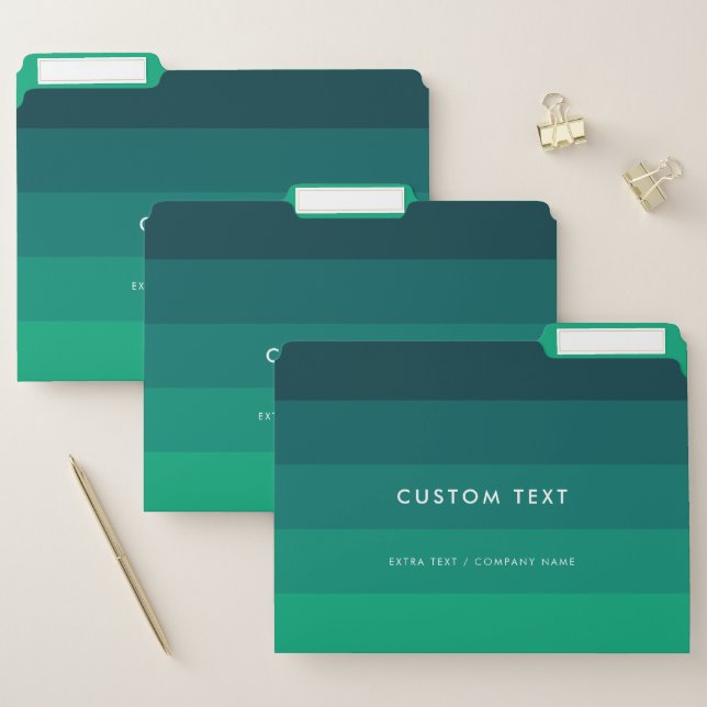 Green stripes pattern file folder (Set)