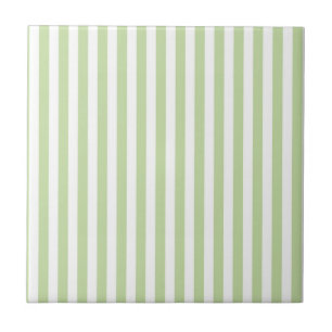 Green Stripes Pattern Minimal Modern Spring Summer Ceramic Tile