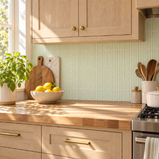 Green Stripes Pattern Minimal Modern Spring Summer Ceramic Tile