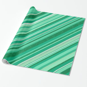 Green Stripes Pattern  Wrapping Paper