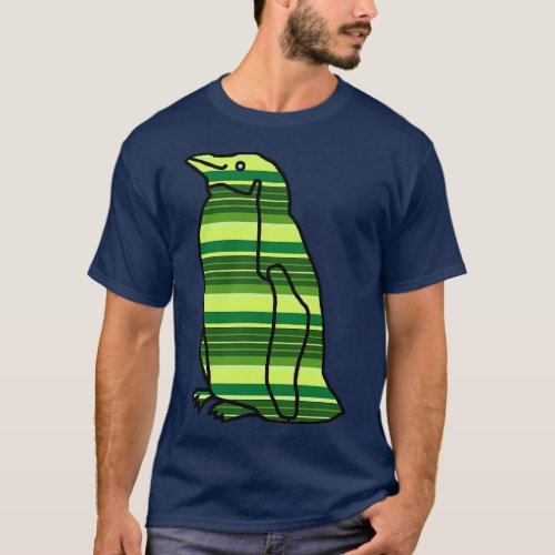 Green Stripes Penguin T_Shirt