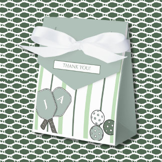 Green Stripes Perfect Match Couples Bridal Shower Favor Boxes