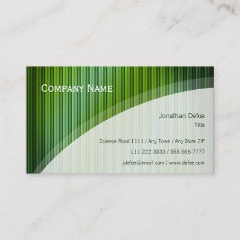 Green Stripes Professional Business Card by wierka at Zazzle