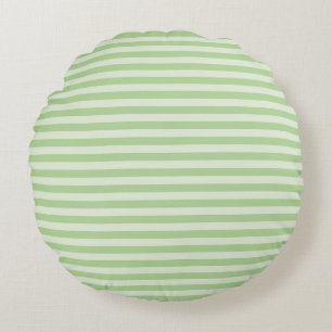 Green Stripes Round Pillow