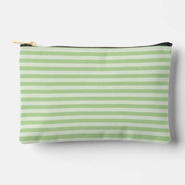 Green Stripes Small Accessory Pouch (Front)