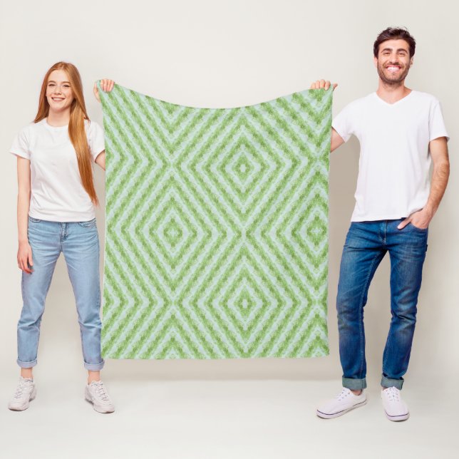Green Stripes Squash Pattern Large Fleece Blanket (In Situ)
