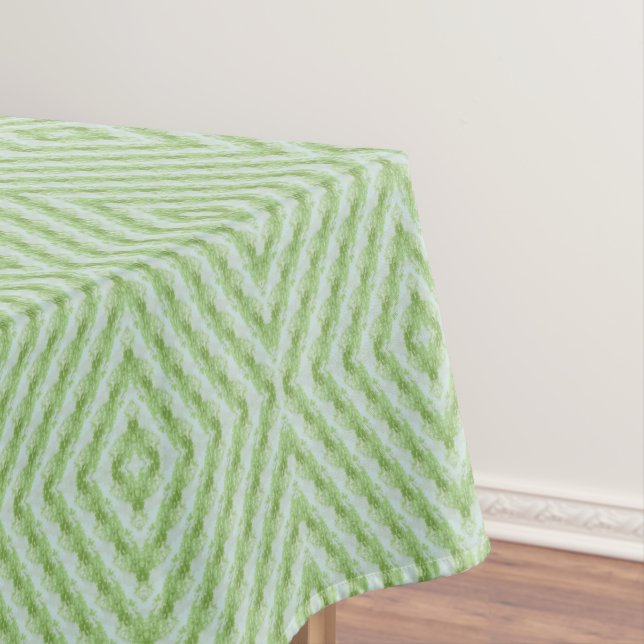Green Stripes Squash Pattern Tablecloth (In Situ)