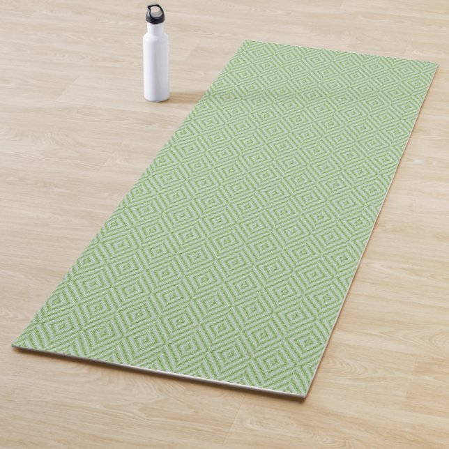 Green Stripes Squash Pattern Yoga Mat (In Situ)