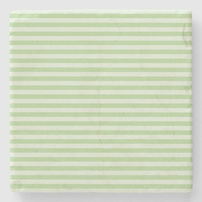 Green Stripes Stone Coaster (Front)