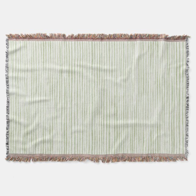 Green Stripes Throw Blanket (Front)