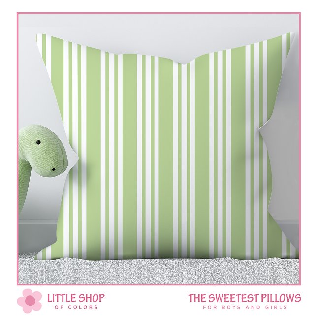 Green Stripes Throw Pillow (Creator Uploaded)