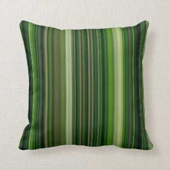 Green Stripes Throw Pillow by BamalamArt at Zazzle