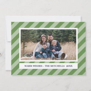 Green STRIPES   TIMELESS    CUSTOM Holiday Photo Card