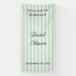  Green Stripes Wedding  Bridal Shower Engaged Banner