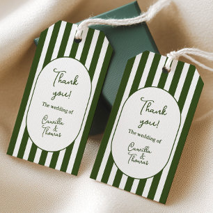 Green Stripes Wedding Gift Tags