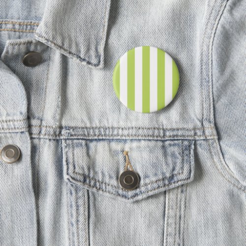 Green Stripes White Stripes Striped Pattern Button