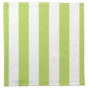 Green Stripes, White Stripes, Striped Pattern Cloth Napkin