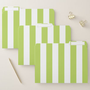 Green Stripes, White Stripes, Striped Pattern File Folder