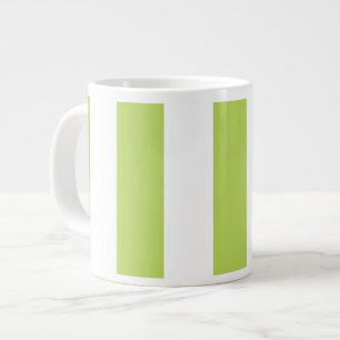 Green Stripes, White Stripes, Striped Pattern Giant Coffee Mug