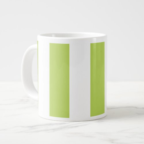 Green Stripes White Stripes Striped Pattern Giant Coffee Mug