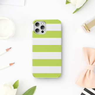 Green Stripes, White Stripes, Striped Pattern iPhone 17 Case