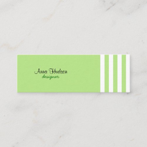 Artistic Retro Chic Stripes Lines White Green Business Card