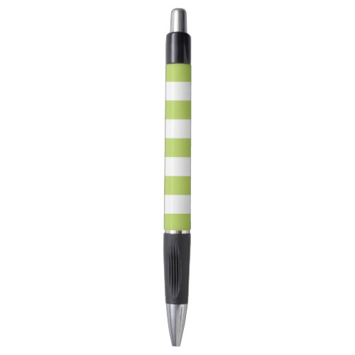 Green Stripes White Stripes Striped Pattern Pen