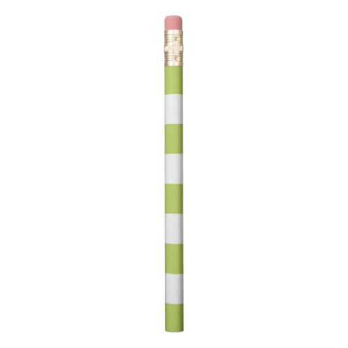 Green Stripes White Stripes Striped Pattern Pencil