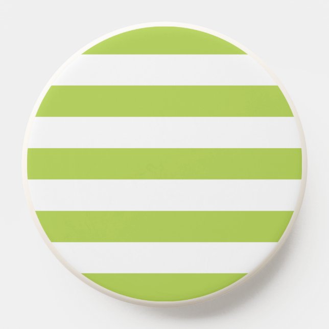 Green Stripes, White Stripes, Striped Pattern PopSocket (Popsocket)