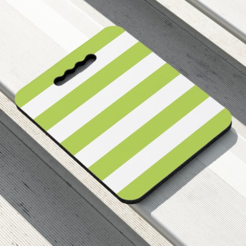 Green Stripes White Stripes Striped Pattern Seat Cushion