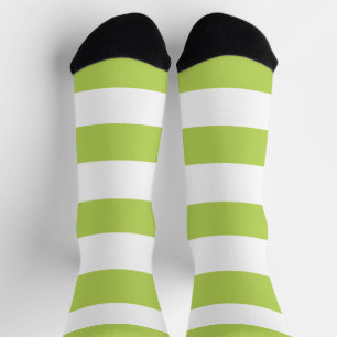 Green Stripes, White Stripes, Striped Pattern Socks
