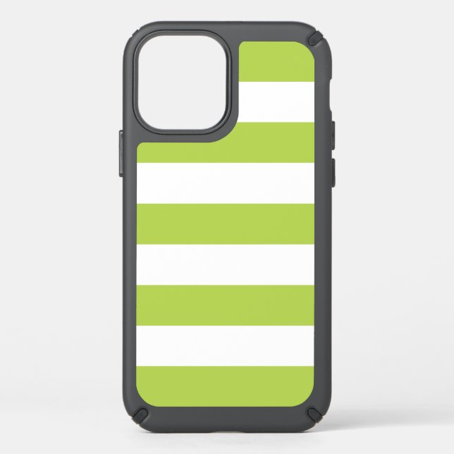 Green Stripes, White Stripes, Striped Pattern Speck iPhone 12 Case (Front)