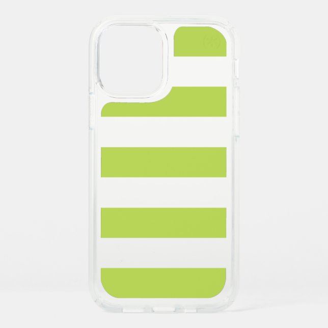Green Stripes, White Stripes, Striped Pattern Speck iPhone 12 Case (Front)