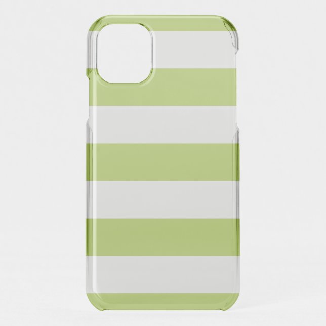 Green Stripes, White Stripes, Striped Pattern Uncommon iPhone Case (Back)
