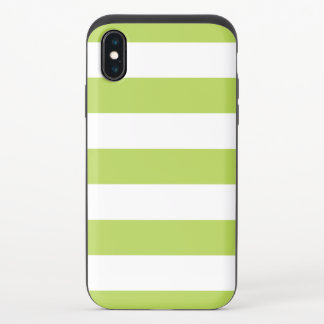 Green Stripes, White Stripes, Striped Pattern iPhone X Slider Case