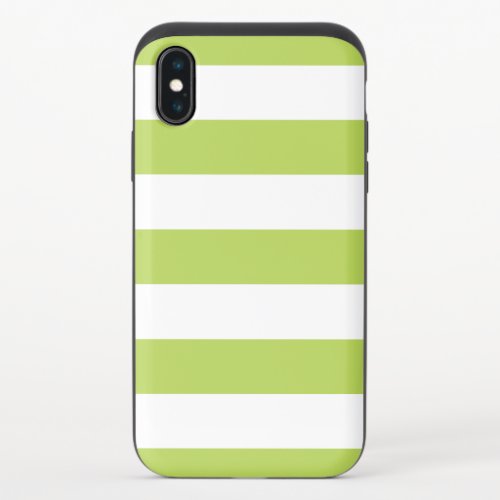 Green Stripes White Stripes Striped Pattern iPhone X Slider Case