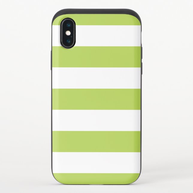 Green Stripes, White Stripes, Striped Pattern Uncommon iPhone Case (Back)