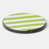 Green Stripes, White Stripes, Striped Pattern Wireless Charger (Front 2)